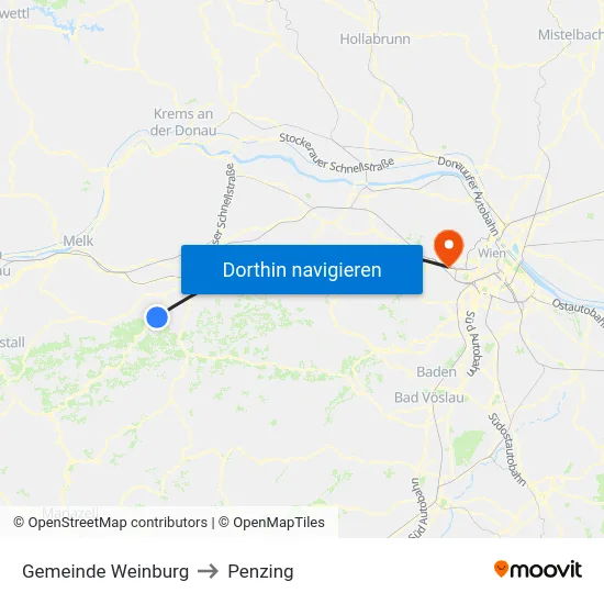 Gemeinde Weinburg to Penzing map