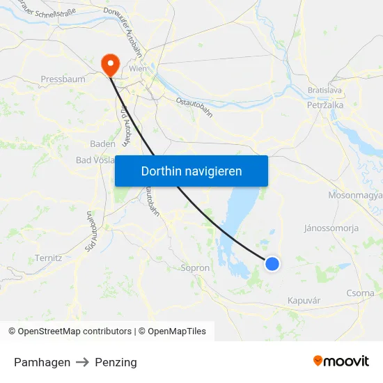 Pamhagen to Penzing map