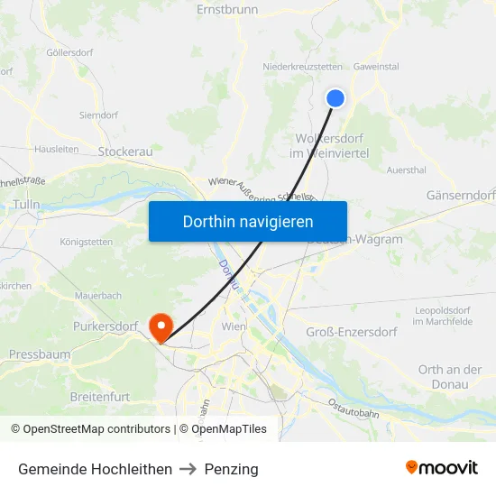 Gemeinde Hochleithen to Penzing map