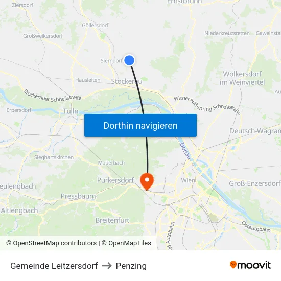 Gemeinde Leitzersdorf to Penzing map
