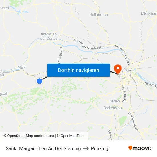 Sankt Margarethen An Der Sierning to Penzing map