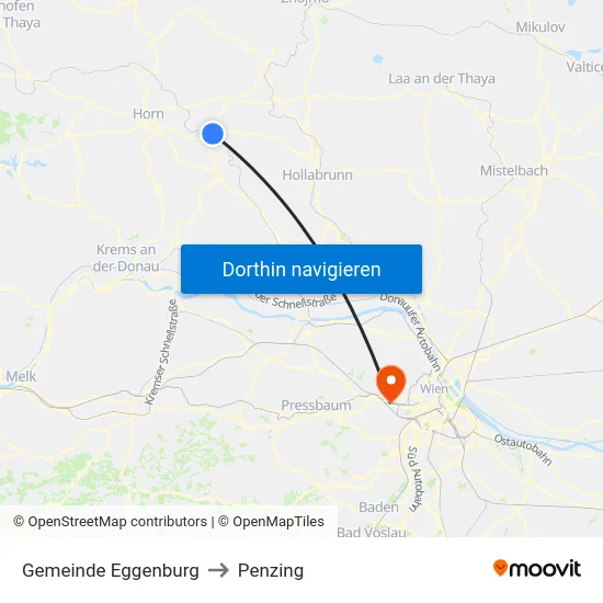 Gemeinde Eggenburg to Penzing map