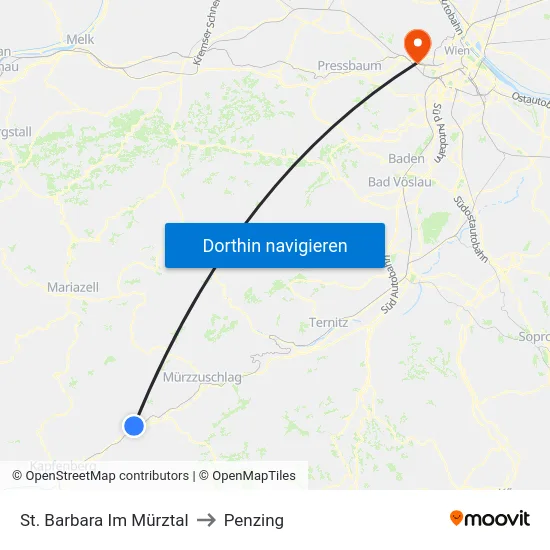 St. Barbara Im Mürztal to Penzing map