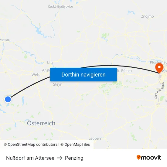 Nußdorf am Attersee to Penzing map