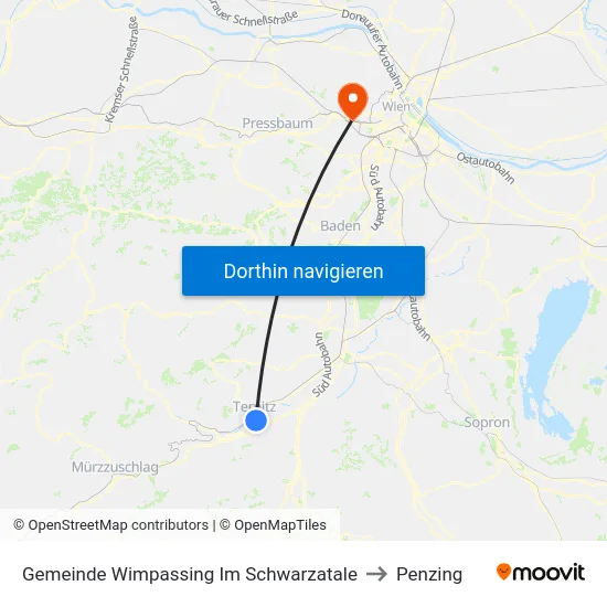 Gemeinde Wimpassing Im Schwarzatale to Penzing map