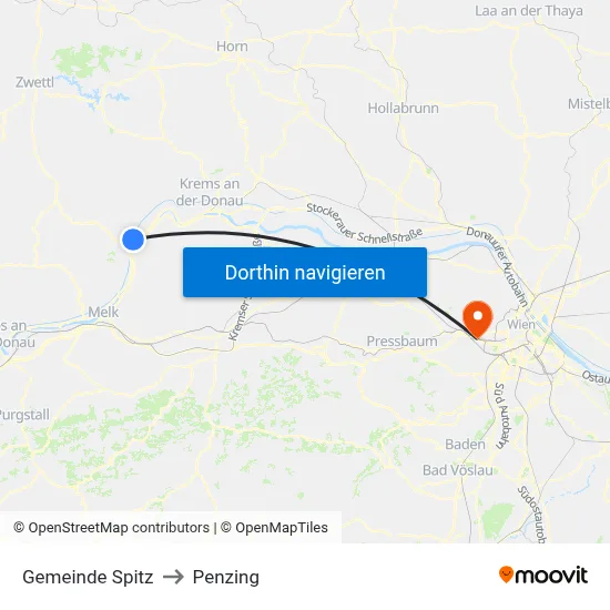 Gemeinde Spitz to Penzing map