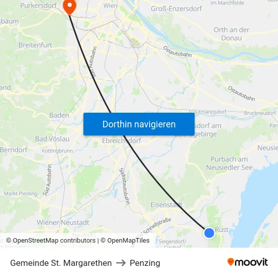 Gemeinde St. Margarethen to Penzing map