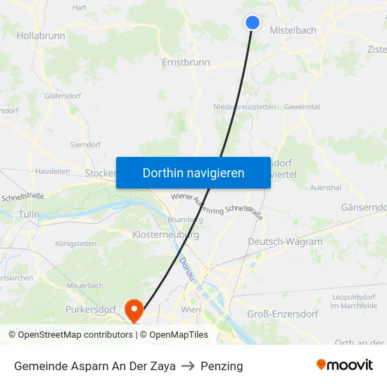 Gemeinde Asparn An Der Zaya to Penzing map