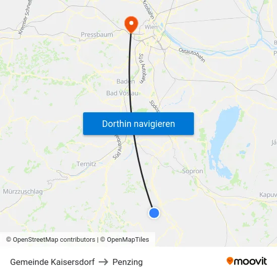 Gemeinde Kaisersdorf to Penzing map