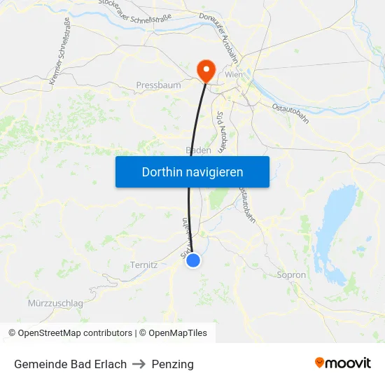 Gemeinde Bad Erlach to Penzing map