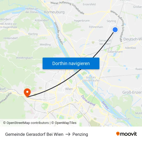 Gemeinde Gerasdorf Bei Wien to Penzing map