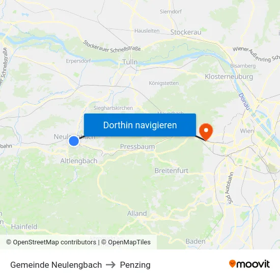 Gemeinde Neulengbach to Penzing map
