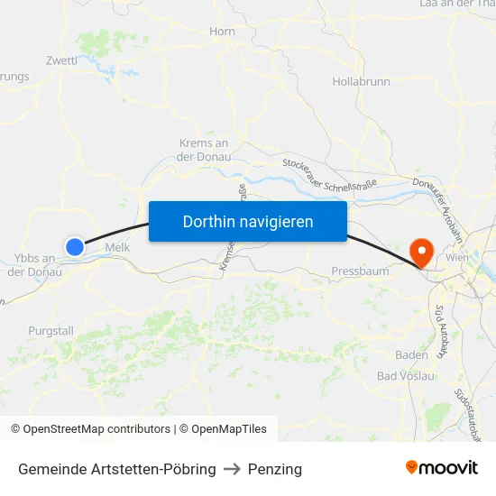 Gemeinde Artstetten-Pöbring to Penzing map