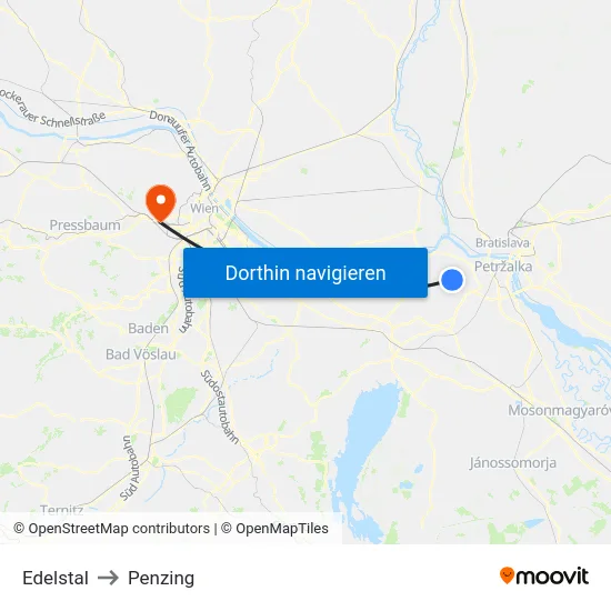 Edelstal to Penzing map