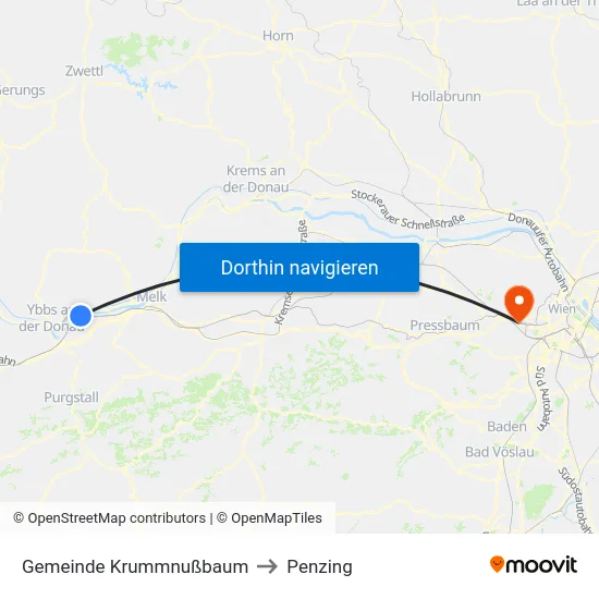 Gemeinde Krummnußbaum to Penzing map
