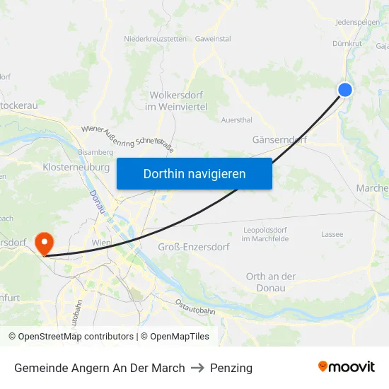 Gemeinde Angern An Der March to Penzing map