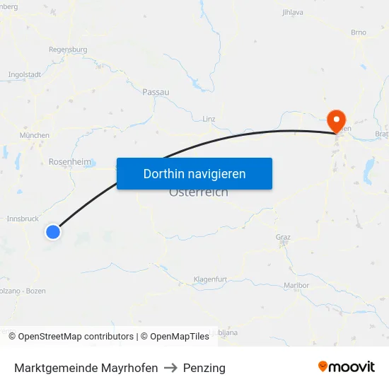Marktgemeinde Mayrhofen to Penzing map