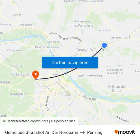 Gemeinde Strasshof An Der Nordbahn to Penzing map