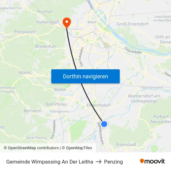Gemeinde Wimpassing An Der Leitha to Penzing map