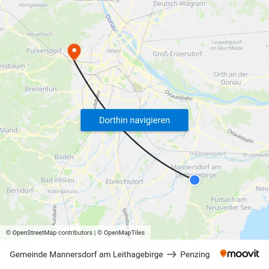 Gemeinde Mannersdorf am Leithagebirge to Penzing map