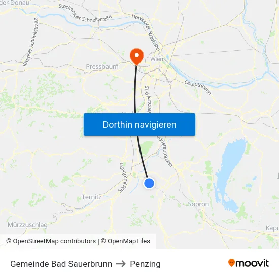 Gemeinde Bad Sauerbrunn to Penzing map