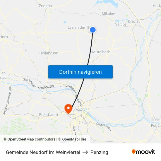 Gemeinde Neudorf Im Weinviertel to Penzing map