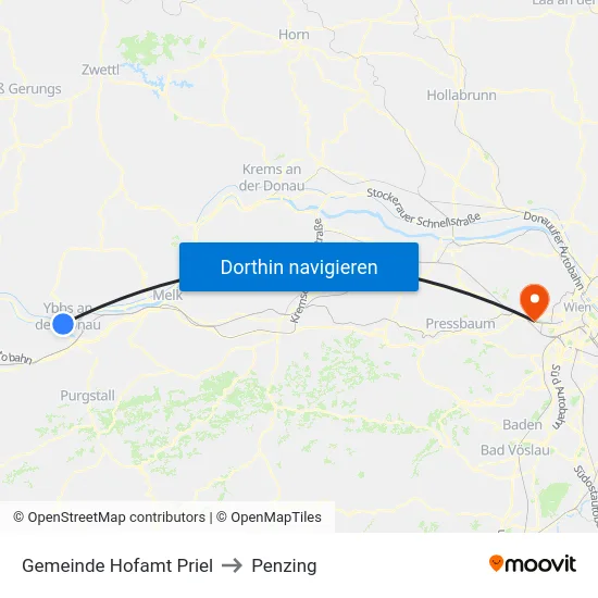 Gemeinde Hofamt Priel to Penzing map