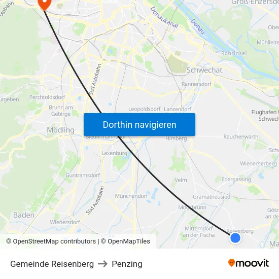 Gemeinde Reisenberg to Penzing map