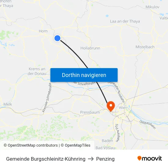 Gemeinde Burgschleinitz-Kühnring to Penzing map