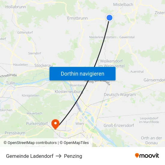 Gemeinde Ladendorf to Penzing map