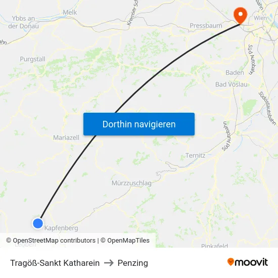 Tragöß-Sankt Katharein to Penzing map