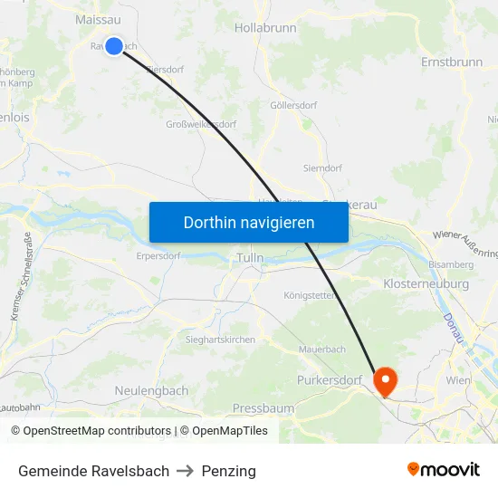 Gemeinde Ravelsbach to Penzing map