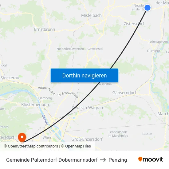 Gemeinde Palterndorf-Dobermannsdorf to Penzing map