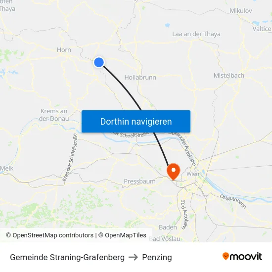 Gemeinde Straning-Grafenberg to Penzing map