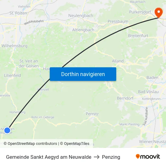 Gemeinde Sankt Aegyd am Neuwalde to Penzing map