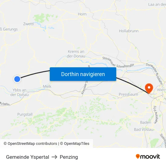 Gemeinde Yspertal to Penzing map