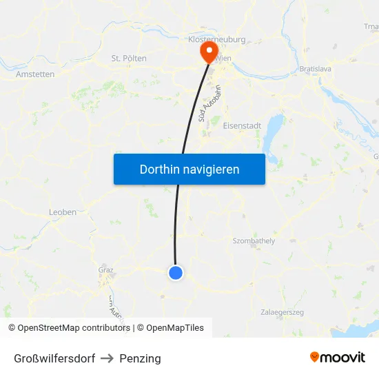 Großwilfersdorf to Penzing map