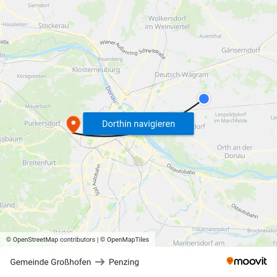 Gemeinde Großhofen to Penzing map