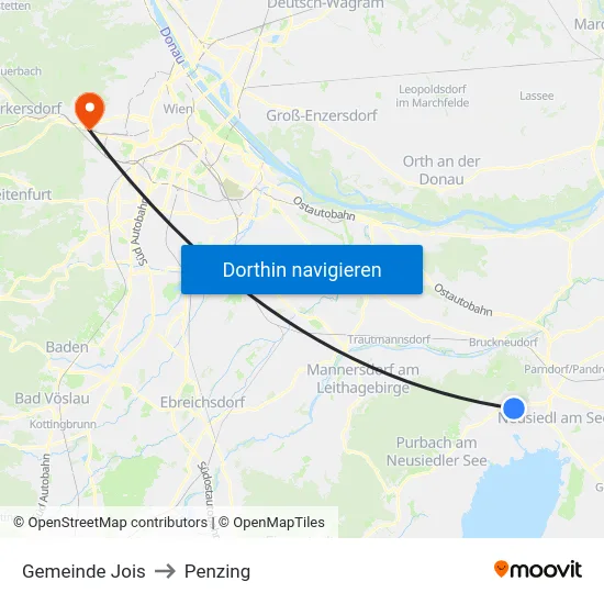 Gemeinde Jois to Penzing map