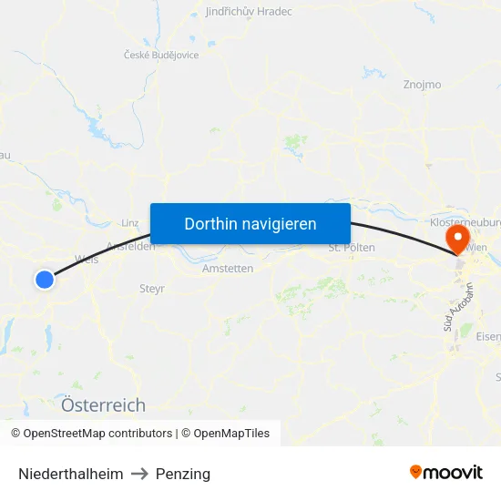 Niederthalheim to Penzing map