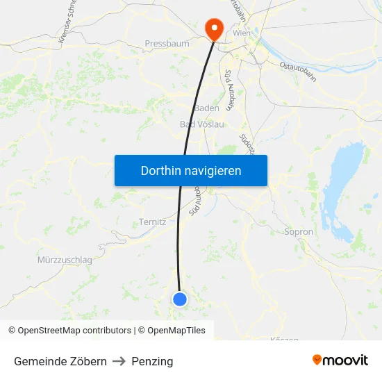 Gemeinde Zöbern to Penzing map