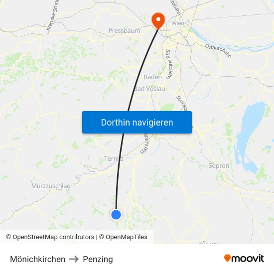 Mönichkirchen to Penzing map