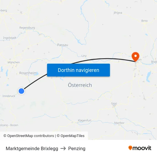 Marktgemeinde Brixlegg to Penzing map