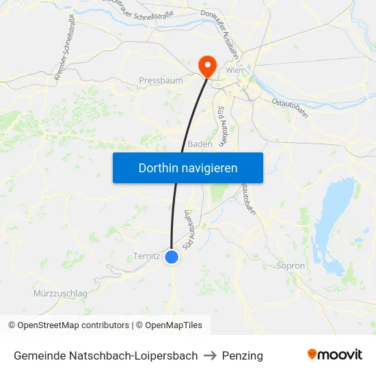 Gemeinde Natschbach-Loipersbach to Penzing map