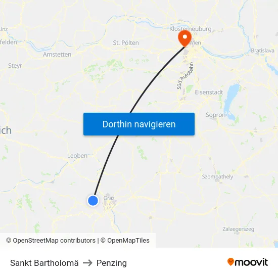 Sankt Bartholomä to Penzing map