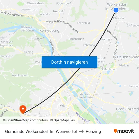 Gemeinde Wolkersdorf Im Weinviertel to Penzing map