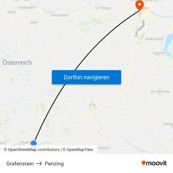 Grafenstein to Penzing map