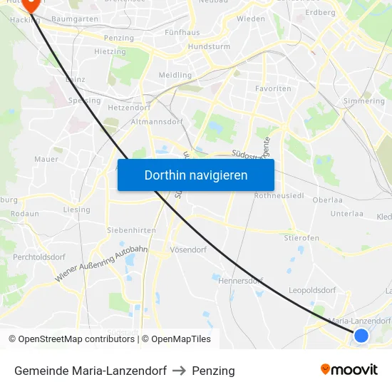 Gemeinde Maria-Lanzendorf to Penzing map