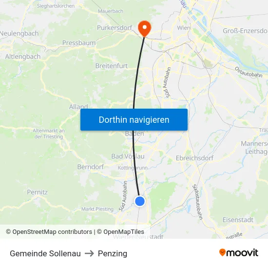 Gemeinde Sollenau to Penzing map