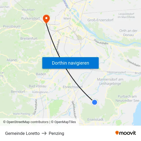 Gemeinde Loretto to Penzing map